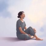 Ilustración digital realista de un adulto con expresión serena e introspectiva rodeado de escenas oníricas suaves, transmitiendo calidez, empatía y esperanza para representar la ensoñación desadaptativa desde una mirada compasiva.
