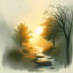 Ilustración simbólica de un amanecer con luz cálida y naturaleza, representando esperanza, acompañamiento y renovación emocional.
