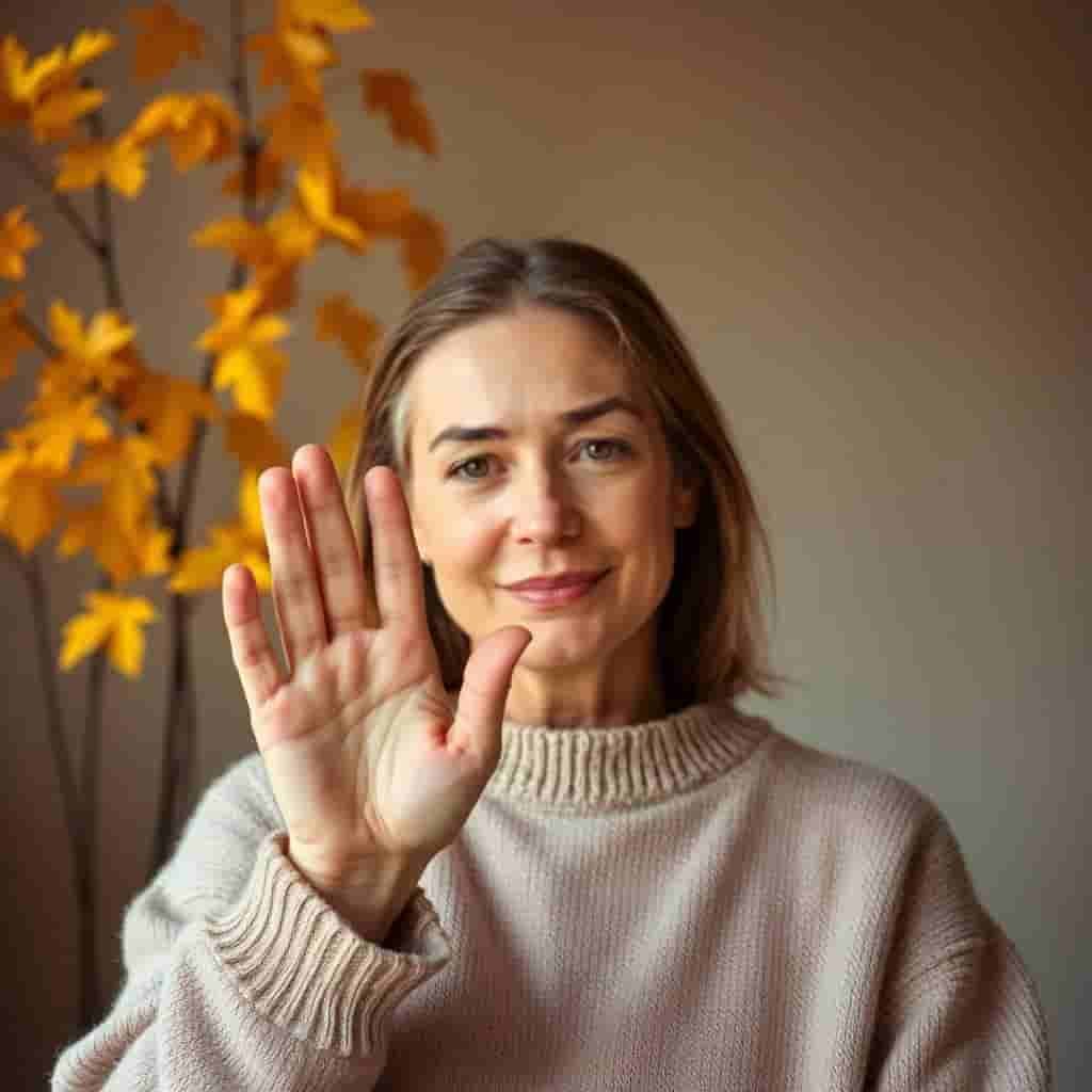 Persona adulta estableciendo límites emocionales de forma saludable y respetuosa