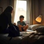 Adolescente preocupado antes de ir al colegio representando ansiedad escolar o rechazo escolar